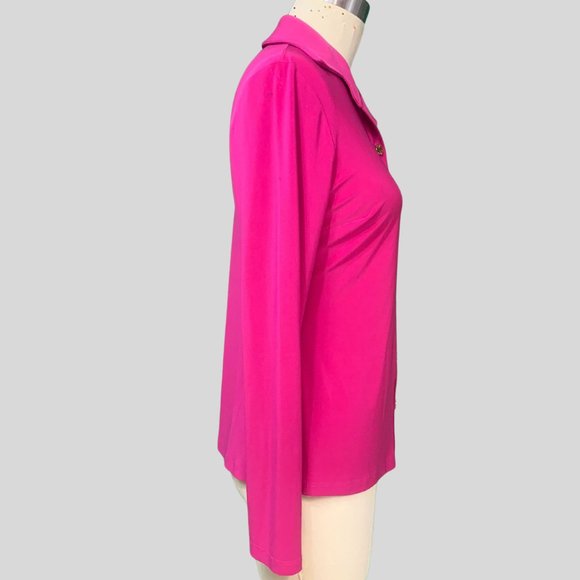 NWT FRANK LYMAN Button Front Long Sleeve Blouse, Size 4, Magenta - Picture 5 of 5